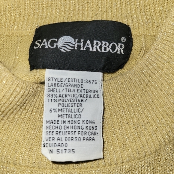Sag Harbor Metallic Gold Turtleneck Sweater L - Picture 3 of 3